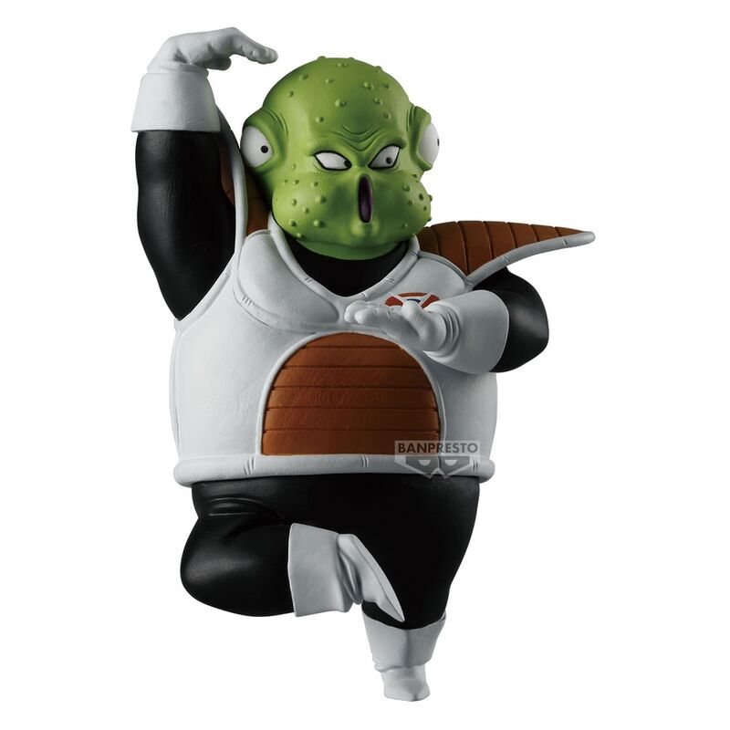 Gros plan sur le visage expressif de la figurine Guldo Dragon Ball Z