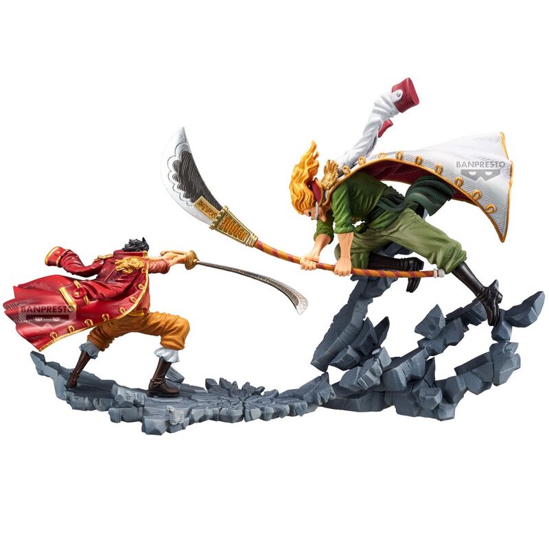 Photo de la figurine Gold Roger Edward Newgate avec éclairage mettant en valeur les couleurs