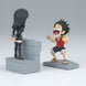 Figurine One Piece Luffy & Nico Robin exposée avec éclairage mettant en valeur ses couleurs