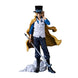 Vue latérale de la figurine Sabo One Piece 30cm montrant les couleurs et accessoires authentiques