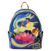 Sac à dos Loungefly Disney La Princesse et la Grenouille édition 15e anniversaire vu de face avec détails dorés et LED allumées