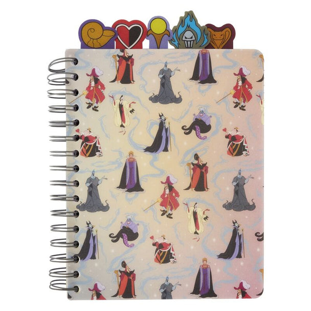 Couverture du journal Loungefly Disney Villains avec design plastique givré et détails irisés
