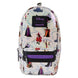 Trousse Loungefly Disney Villains en cuir vegan iridescent vue de face avec détails imprimés et fermeture zippée bronze