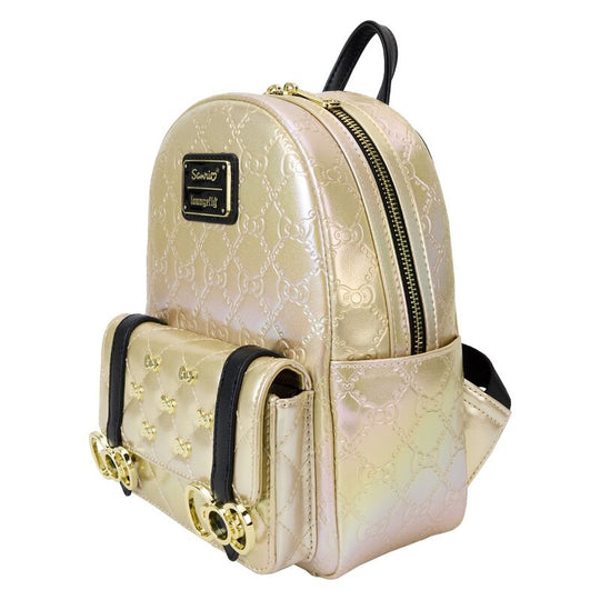Poche avant avec rabat et fermeture pression du sac à dos Hello Kitty Loungefly 50e anniversaire
