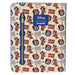 Vue du compartiment arrière zippé doré du journal Loungefly Minnie pour ranger stylos et notes