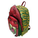 Poche avant zippée du sac à dos Battle Cat avec design vert et jaune inspiré de Masters of the Universe
