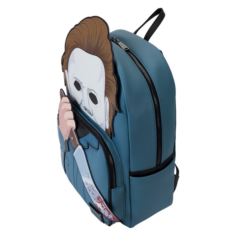 Poche avant zippée et poignée supérieure robuste du sac à dos Loungefly Michael Myers Halloween