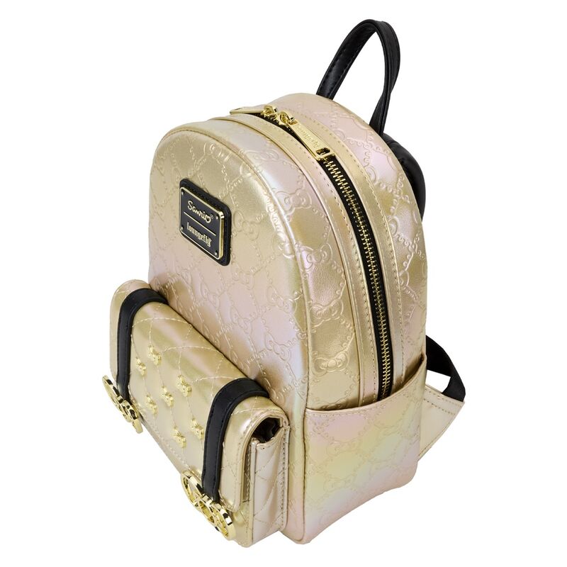 Bandoulières ajustables en cuir vegan métallisé du sac à dos Loungefly Hello Kitty 50 ans