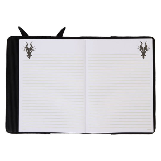 Intérieur du carnet Loungefly avec 150 pages lignées illustrées et design original