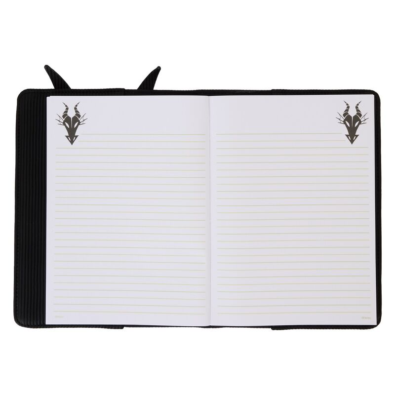 Intérieur du carnet Loungefly avec 150 pages lignées illustrées et design original