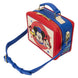 Détail du compartiment principal zippé du sac Loungefly avec doublure intérieure assortie
