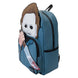 Présentation du motif embossé, mesh et imprimé sur le sac à dos Michael Myers Halloween Loungefly