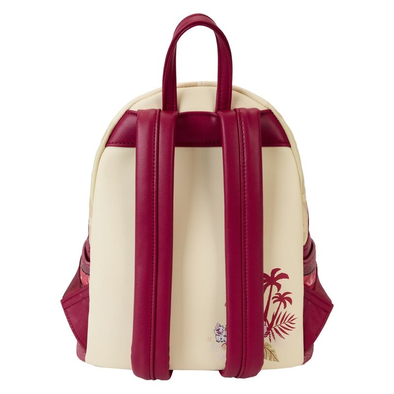 Intérieur du sac à dos Loungefly Vaiana avec doublure imprimée assortie