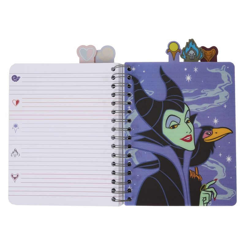 Feuille d'autocollants incluse avec motifs des vilains Disney pour personnalisation