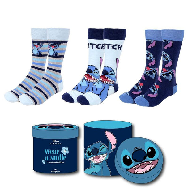 Pack de 3 paires de chaussettes Disney Stitch pour adultes avec motifs colorés
