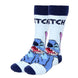 Chaussette adulte Disney Stitch bleue avec visage du personnage en gros plan