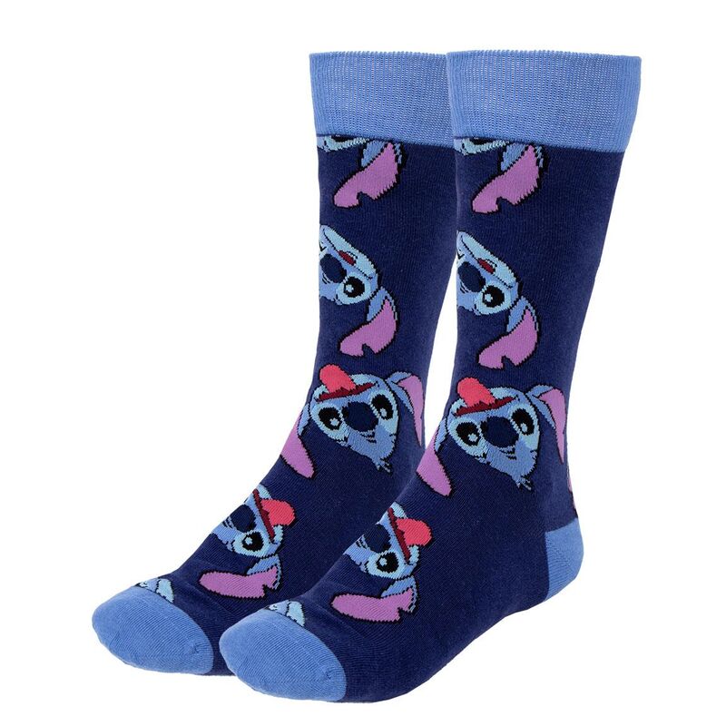 Chaussette adulte Disney Stitch avec motif Stitch rigolo et fond clair