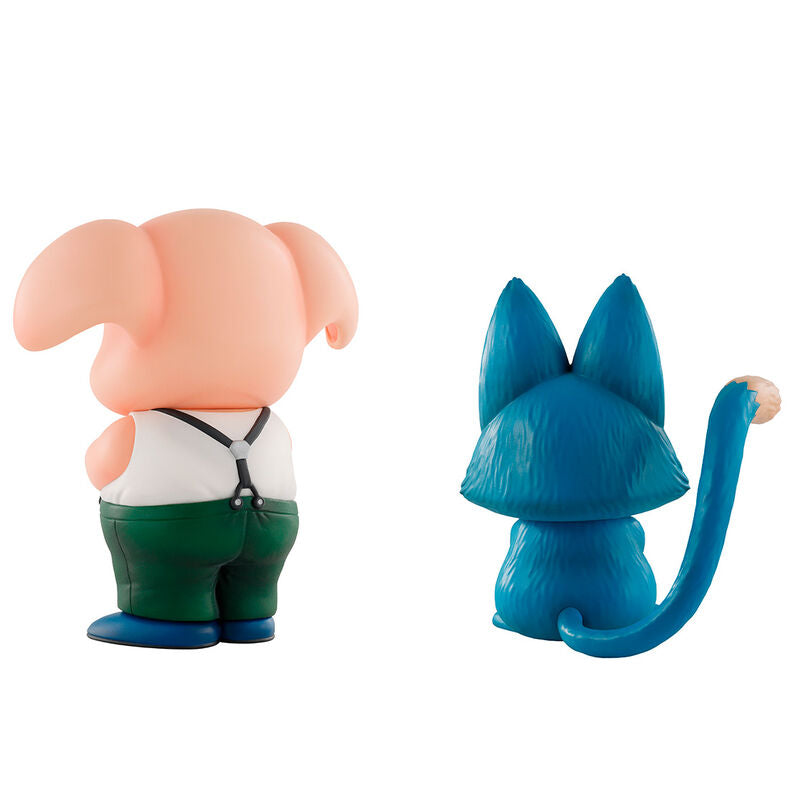 Figurine Puar aux côtés d’Oolong en posture dynamique de combat 10cm