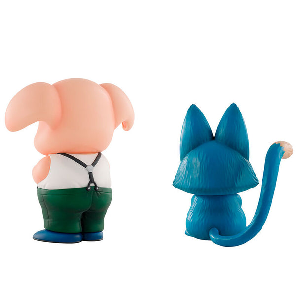 Figurine Puar aux côtés d’Oolong en posture dynamique de combat 10cm
