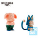 Présentation des deux figurines Dragon Ball Oolong et Puar sur fond neutre