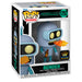 Vue rapprochée de la figurine Bender Funko POP avec détails précis sur le visage et le corps