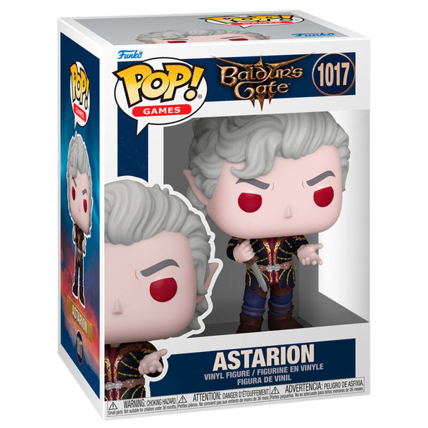 Figurine Funko POP Astarion de Baldur's Gate en vinyl de 9 cm présentée dans sa boîte cadeau originale