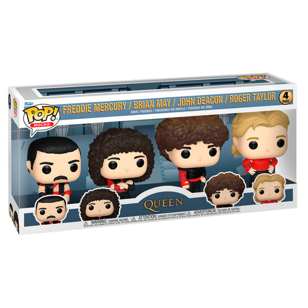 Pack de 4 figurines Funko POP Queen en vinyle de 9 cm dans leur boîte cadeau officielle