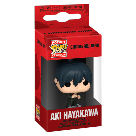 Porte-clés Pocket POP FUNKO représentant Aki Hayakawa de Chainsaw Man, vue de face détaillée