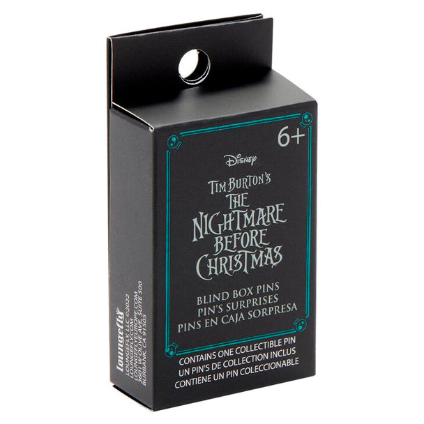 Boîte mystère du pin's Loungefly Disney L'Étrange Noël de Monsieur Jack avec illustrations du film et logo officiel