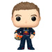 Figurine Funko POP Max Verstappen de 9 cm en vinyle, vue de face avec détails de la tenue de course rouge et bleu