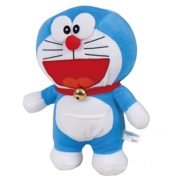 Peluche Doraemon bleue de 40cm signée PLAY BY PLAY, vue de face sur fond blanc.