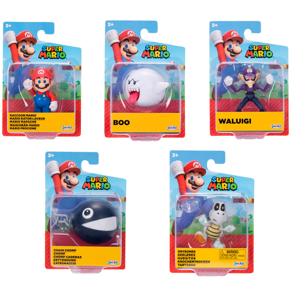 Figurine Super Mario Bros 6cm vue de face avec détails articulés