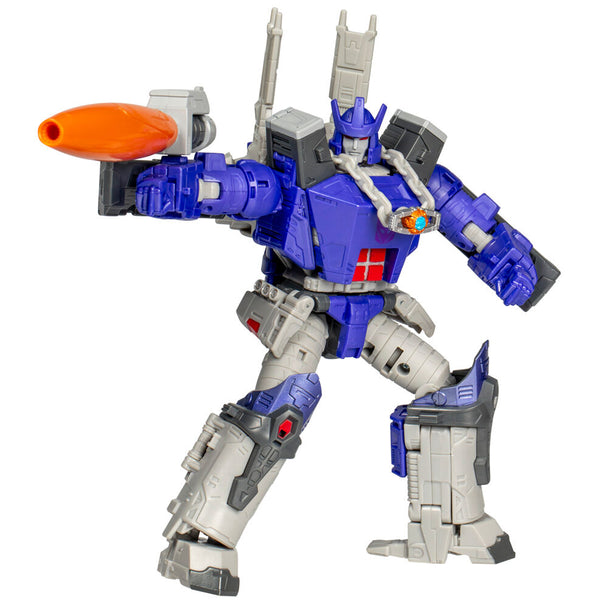 Vue rapprochée des canons amovibles fixés sur la figurine Galvatron en mode canon galactique