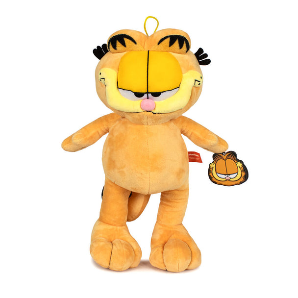 Peluche Garfield douce orange de 22 cm signée PLAY BY PLAY sur fond blanc, idéale pour cadeau enfant.