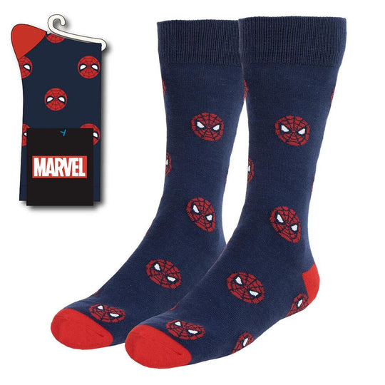 Chaussettes pour adultes Marvel Spiderman taille 41/45 en coton doux avec design officiel CERDÁ