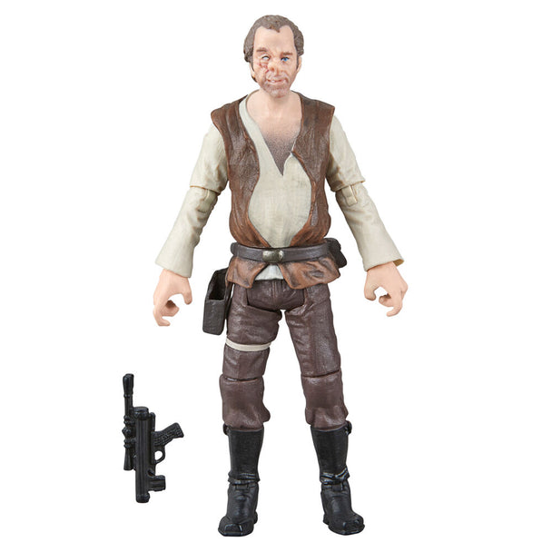 Gros plan sur le visage détaillé de la figurine Doctor Evazan par HASBRO