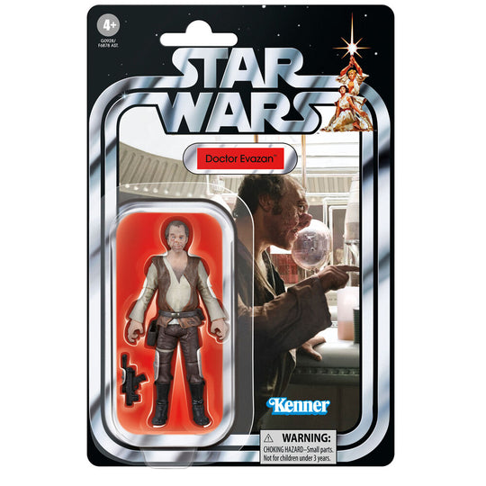 Figurine articulée Doctor Evazan Star Wars 9,5 cm vue de face avec accessoires