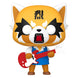 Vue rapprochée de la figurine Funko POP Aggretsuko avec guitare en vinyle
