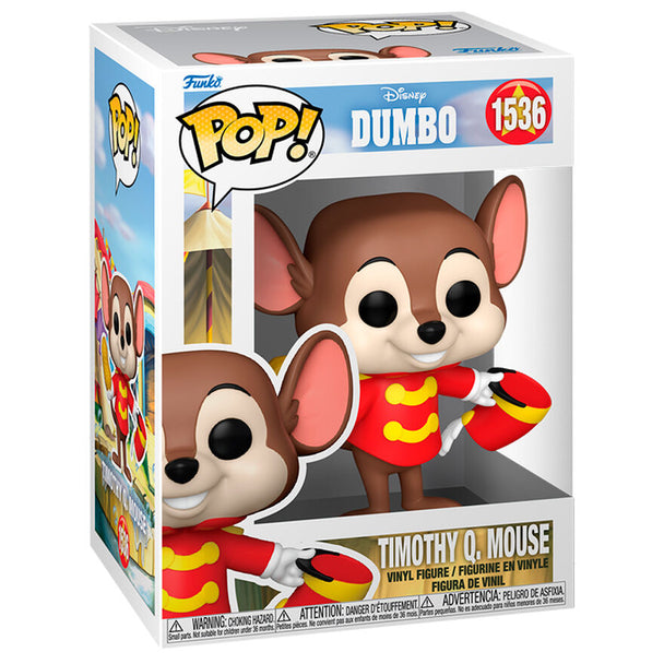 Figurine Funko POP en vinyle de Dumbo avec Timothy Q Mouse dans une boîte cadeau Disney