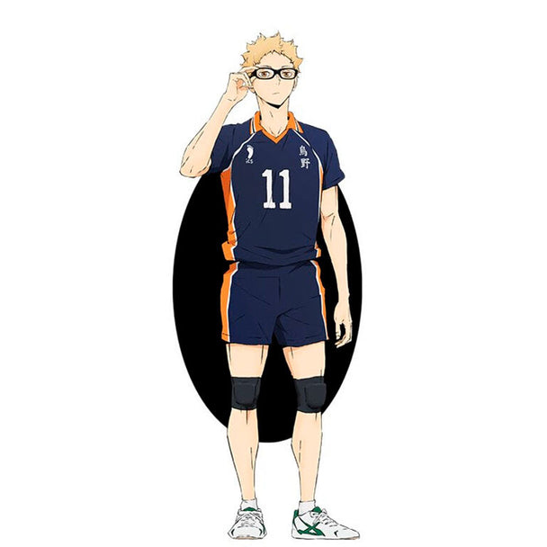 Figurine de Kei Tsukishima de Haikyu!! Battle at the Garbage Dump, hauteur 20 cm, édition BANPRESTO, vue de face avec détails précis.
