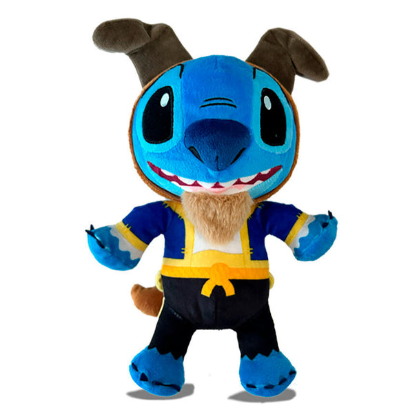 Peluche Stitch Disney inspirée de La Belle et la Bête, 25cm, marque SIMBA, vue de face avec détails soignés.