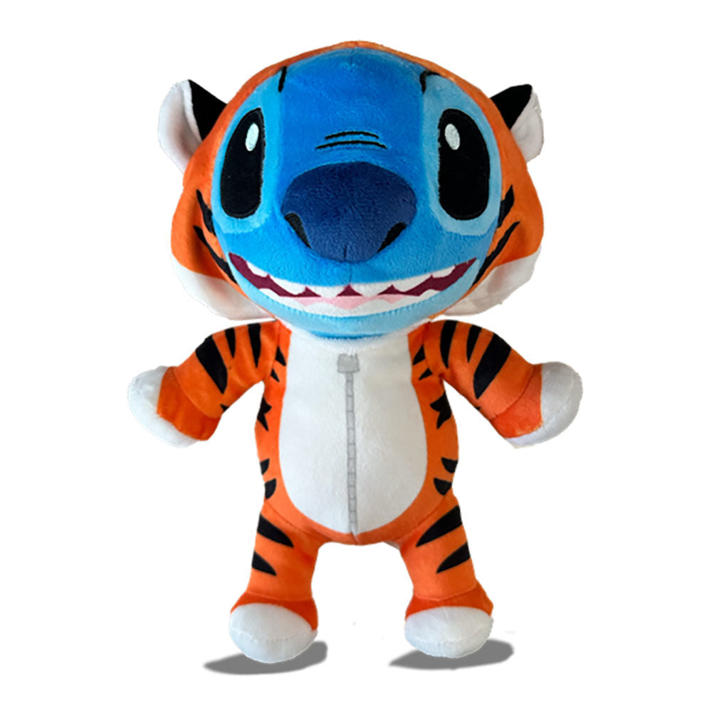 Peluche Disney Rajah Stitch de 25 cm signée Simba, vue de face sur fond blanc, douce et colorée.