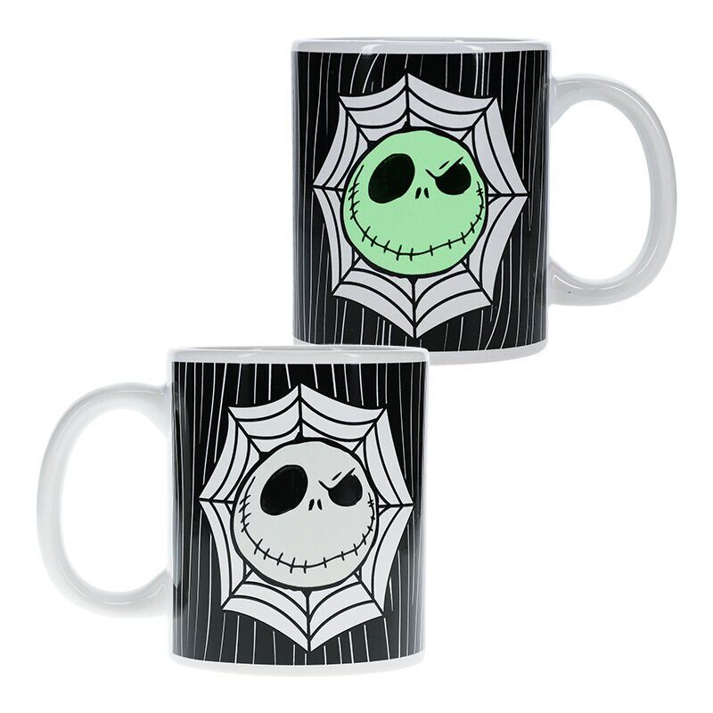 Mug PALADONE Disney L'Étrange Noël de Monsieur Jack avec effet lumineux dans le noir, design original et détaillé.