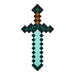 Lampe épée en diamant Minecraft de 40 cm allumée sur une table, ambiance cosy gaming