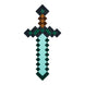 Lampe épée en diamant Minecraft de 40 cm allumée sur une table, ambiance cosy gaming