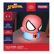 Lampe 3D Spiderman Marvel de 14cm allumée avec lumière blanche sur fond sombre
