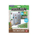 Plan rapproché des stickers Minecraft Gadgets Paladone sur deux pages en vinyle amovible, montrant des designs colorés et détaillés
