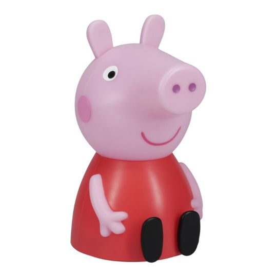 Lampe sonore Peppa Pig de 18 cm avec sons officiels, vue de face sur fond blanc.
