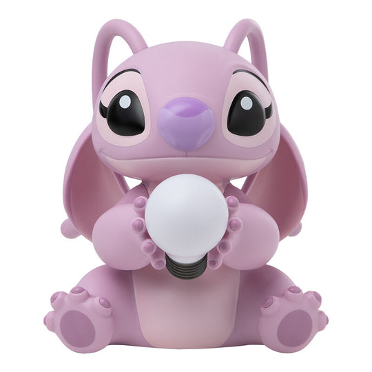 Vue rapprochée de la lampe Stitch Angel PALADONE avec éclairage doux et design soigné