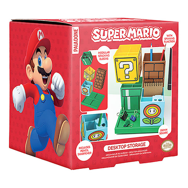 Détail du taille-crayon intégré sur l'organisateur de bureau Super Mario Bros PALADONE de 15 cm